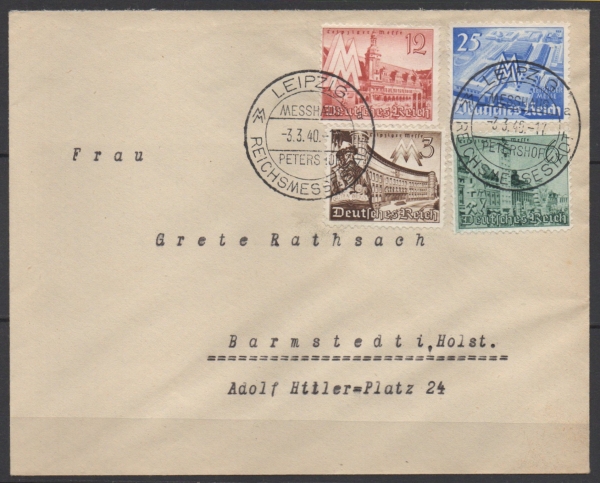 Michel Nr. 739 - 742, Frühjahrsmesse auf Brief mit Ersttagsstempel.